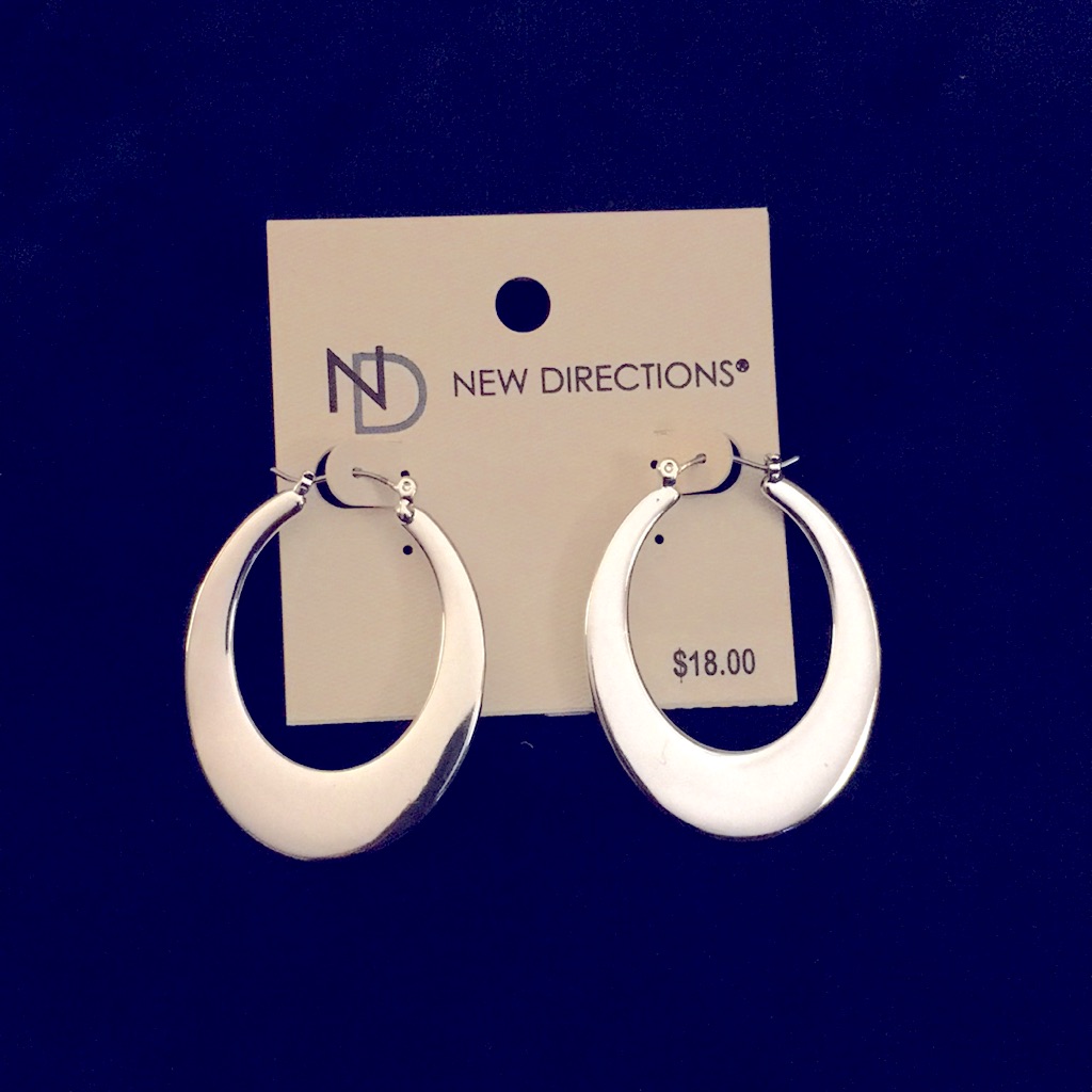 Silver Hoop Earrings By New Directions 13$